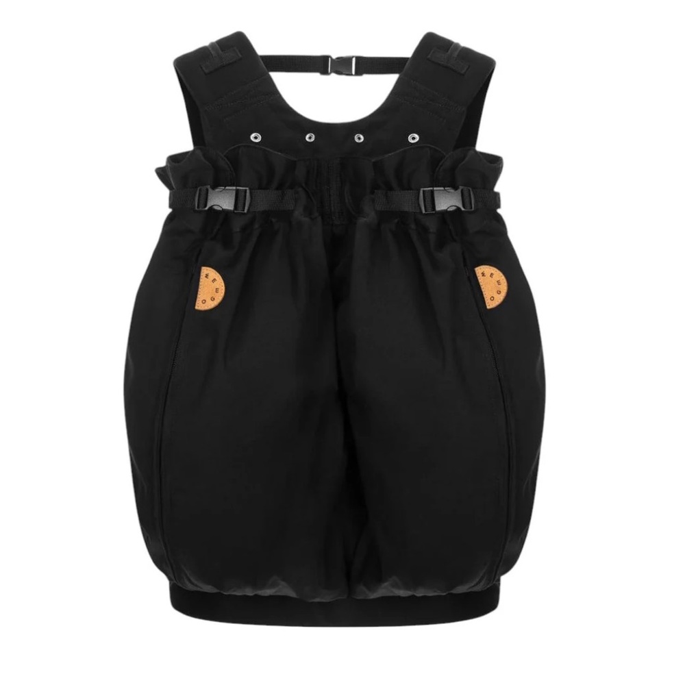 Kids Black Puffer Overall Romper with Adjustable Straps